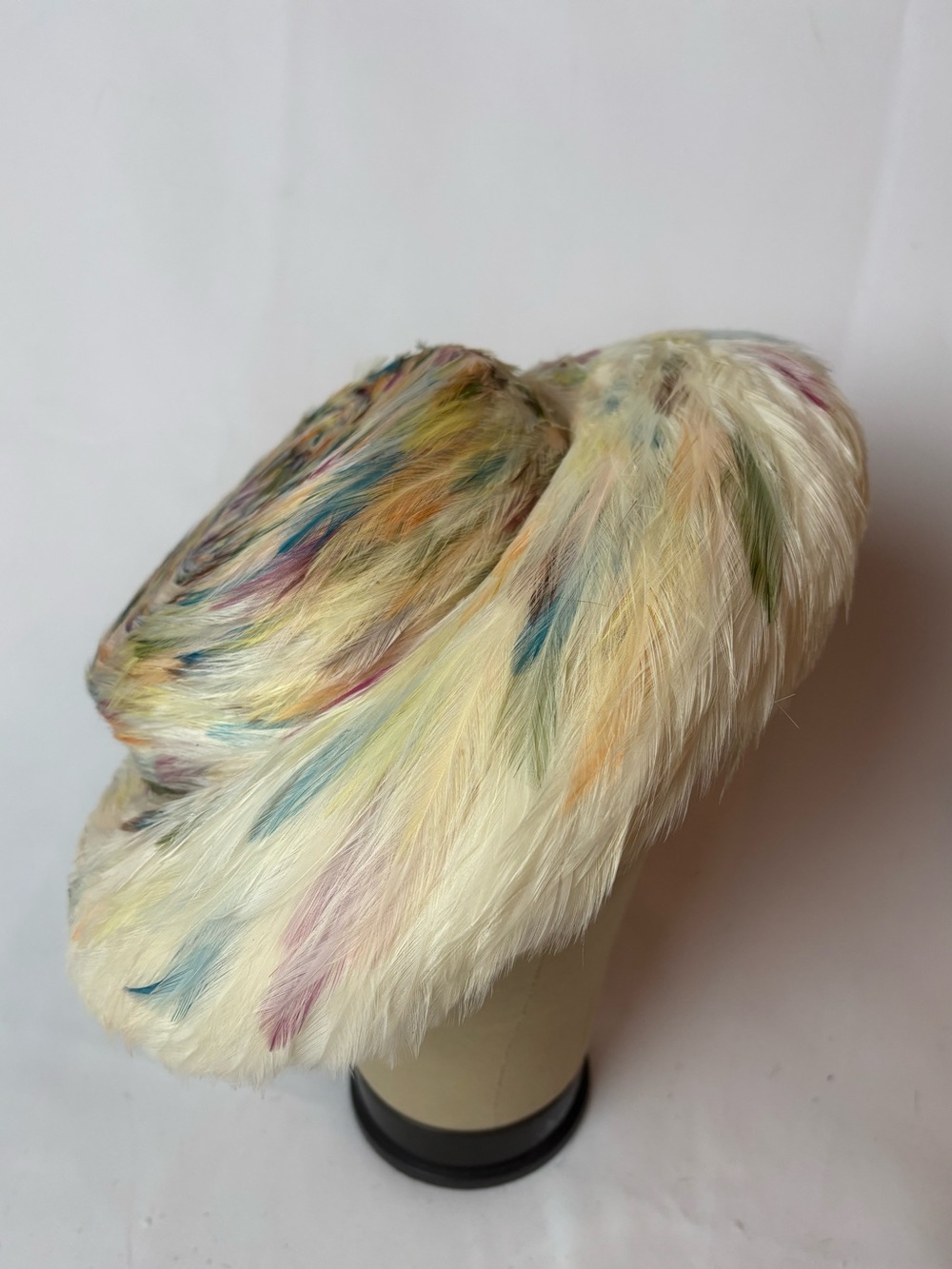 Vintage Eastern Millinery Yokohama Multicolor Feather Hat 1960’s-70’s